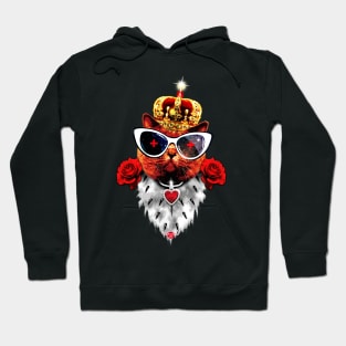 48 Red Cat King Queen golden Crown Sunglasses Hoodie